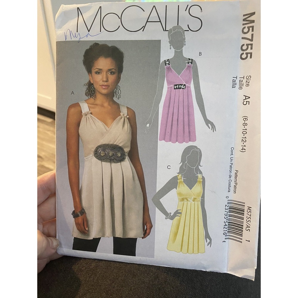 2008 McCalls Sewing Pattern 5755 Misses Tops Tunics Size 6-14 Uncut A5